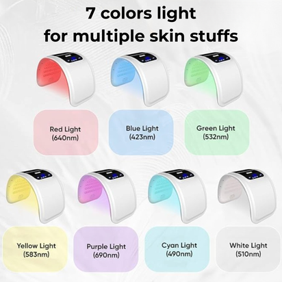 Luxury LED Light Therapy Lamp for At-Home Skin Rituals 7-Color Photodynamic Technology.  Smart Touch.  Spa-Inspired Design. FREE protection glasses